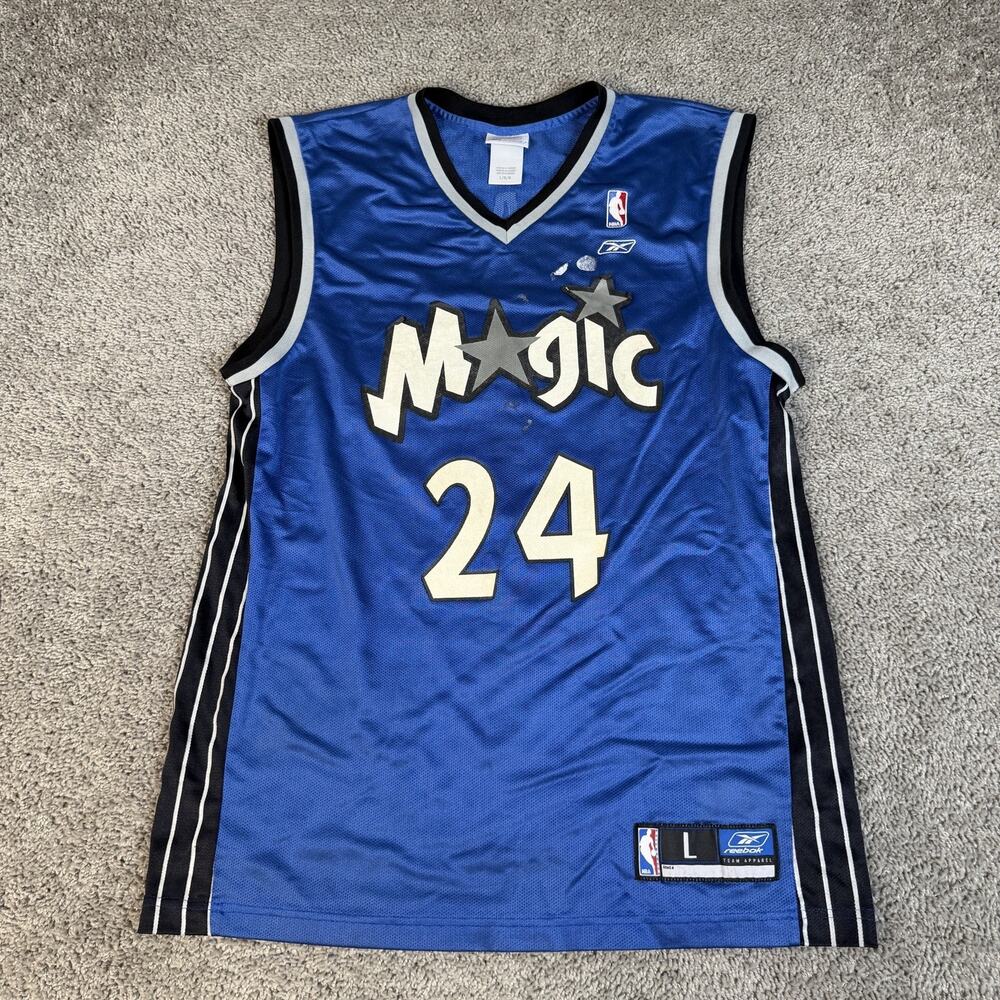 Orlando Magic Jersey Mens L Blue NBA Basketball Reebok KAM 24 Throwback